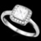 1 2/3 CARAT (21 PCS) FLAWLESS CREATED DIAMOND 925 STERLING SILVER HALO RING
