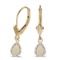 Certified 10k Yellow Gold Pear Opal And Diamond Leverback Earrings 0.52 CTW