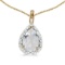 Certified 10k Yellow Gold Pear White Topaz Pendant 0.84 CTW