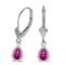 Certified 10k White Gold Pear Pink Topaz And Diamond Leverback Earrings 1.02 CTW