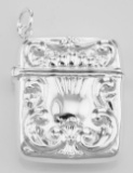 Antique Style Stamp Box - Locket - Pendant - Sterling Silver