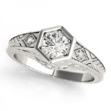 CERTIFIED 18KT WHITE GOLD 0.37 CT G-H/VS-SI1 DIAMOND ENGAGEMENT RING