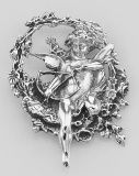 Cupid / Cherub Pin or Brooch or Pendant - Sterling Silver