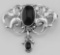 Antique Style Dangle Pin with Onyx - Sterling Silver