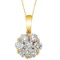 Diamond Cluster Flower Pendant Necklace in 14k Yello Gold 1.00ct