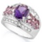 CREATED AMETHYST 925 STERLING SILVER RING