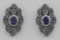 Victorian Style Amethyst Marcasite Earrings - Sterling Silver