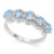 1 3/4 CARAT BABY SWISS BLUE TOPAZS & GENUINE DIAMONDS 925 STERLING SILVER RING