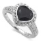 1.496 CARAT TW DYED GENUINE SAPPHIRE & GENUINE DIAMOND PLATINUM OVER 0.925 STERLING SILVER RING