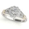 CERTIFIED TWO TONE GOLD 1.54 CT G-H/VS-SI1 DIAMOND HALO ENGAGEMENT RING