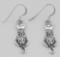 Cute Kitty Cat Filigree French Wire Earrings in Fine Sterling Silver