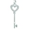 Diamond Heart Key Pendant Necklace in Sterling Silver (0.10ct)