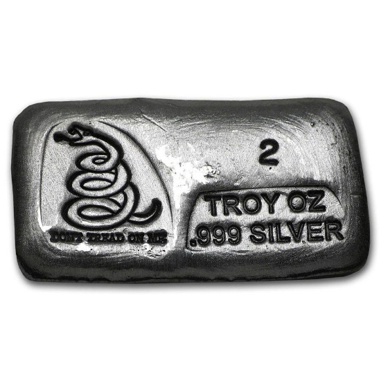 2 oz Silver Bar - Don't Tread On Me (PG&G)