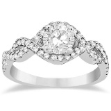 Diamond Halo Infinity Engagement Ring In 14K White Gold (0.79ct)