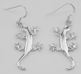 Fun Gecko Lizard Earrings - Sterling Silver