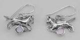 Horse Earrings with Pink Mother of Pearl - Sterling Silver