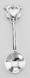 ss66218 - Heart Bowl Style Sterling Silver Salt Spoon