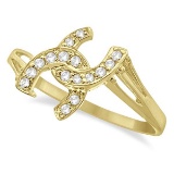 Double Horseshoe Diamond Ring in 14K Yellow Gold (0.10ct)