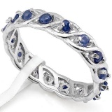 4/5 CARAT(16 PCS) SAPPHIRE 925 STERLING SILVER RING
