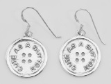 Vintage Style Cute as a Button Earrings - Sterling Silver