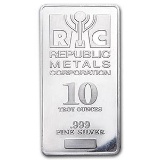 10 oz Silver Bar - Republic Metals Corporation (RMC)