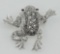 Marcasite / Garnet Frog Pin / Brooch - Sterling Silver