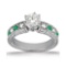 Antique Diamond and Emerald Engagement Ring 14k White Gold (1.52ct)