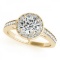 CERTIFIED 18K YELLOW GOLD .87 CT G-H/VS-SI1 DIAMOND HALO ENGAGEMENT RING