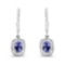 1.35 Carat Genuine Tanzanite and White Topaz .925 Sterling Silver Earrings