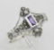 Antique Style Genuine Amethyst and Marcasite Ring - Sterling Silver