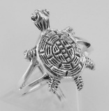 Fun Turtle Ring - Sterling Silver