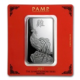 100 gram Silver Bar - PAMP Suisse (Year of the Rooster)