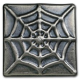7 oz Silver Square - Yeager Poured Silver (Spiderweb)