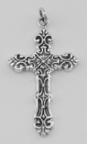 Antique Style Cross Pendant - Sterling Silver