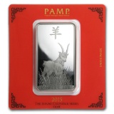 100 gram Silver Bar - PAMP Suisse (Year of the Goat)