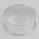 Antique Style Rope Edge Sterling Silver Round Napkin Ring