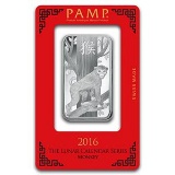 1 oz Silver Bar - PAMP Suisse (Year of the Monkey)