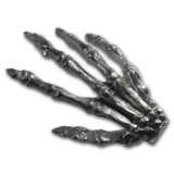 6 oz Silver Skeleton Hand- MK Barz & Bullion