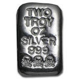 2 oz Silver Bar - Atlantis Mint (Skull & Bones)