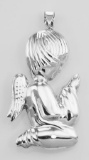 Praying Angel Holiday Ornament or Pendant - Sterling Silver