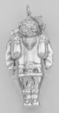 Santa Claus with Bag of Toys Holiday Ornament in Fine Sterling Silver