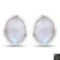 4.05 Carat Genuine White Rainbow Moonstone .925 Sterling Silver Earrings