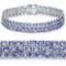 22.27 Carat Genuine Tanzanite .925 Sterling Silver Bracelet