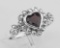 Heart Shaped Garnet Colored CZ Gemstone Ring - Sterling Silver