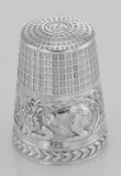 Cute Cat Sewing Thimble in Fine Sterling Silver