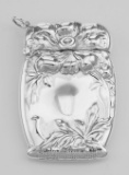 Art Nouveau Style Repousse Floral Match Safe Holder Vesta Case Sterling Silver