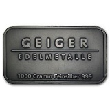 1 kilo Silver Bar - Geiger (Antique Finish/1,000 Gram)