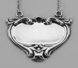 Blank Liquor Decanter Label / Tag Heart Shape Style - Sterling Silver
