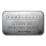 1 oz Silver Bar - Engelhard (Wide Logo, 5-digit, Frosted Back)
