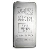 10 oz Silver Bar - Johnson Matthey (Pressed, Plain Back)